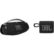 JBL Boombox 3 Black Portable Bluetooth Speaker with Massive Sound & Go 3: Portable Speaker with Bluetooth, Built-in Battery, Waterproof and Dustproof Feature - Black