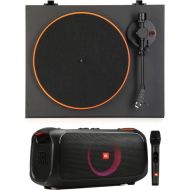JBL Lifestyle Spinner Bluetooth Belt-drive Turntable with Speaker - Black/Orange