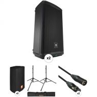 JBL Dual EON712 Powered Speaker Kit with Stands, Covers, Bag, and Cables