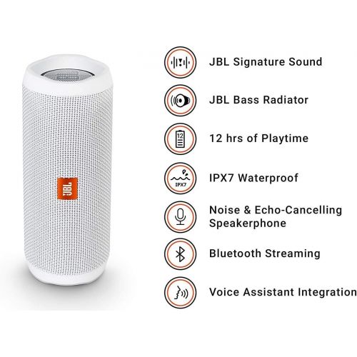 제이비엘 [아마존베스트]JBL Flip 4 Bluetooth Portable Stereo Speaker - White