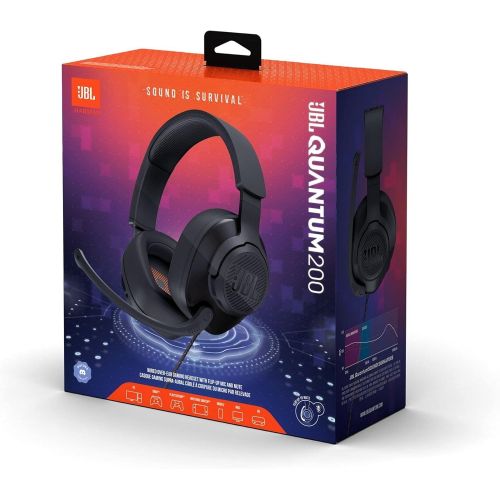 제이비엘 JBL Quantum 200 - Wired Over-Ear Gaming Headphones - Black, Large