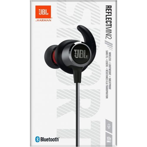 제이비엘 JBL Reflect Mini 2.0, in-Ear Wireless Sport Headphone with 3-Button Mic/Remote - Black