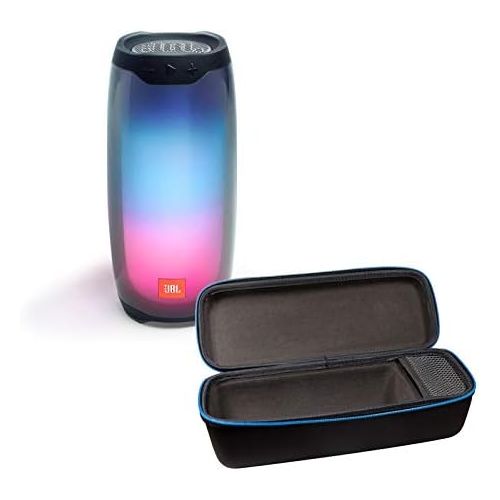 제이비엘 JBL Pulse 4 Wireless Bluetooth IPX7 Waterproof Speaker Bundle with divvi! Portable Hardshell Travel Case - Black