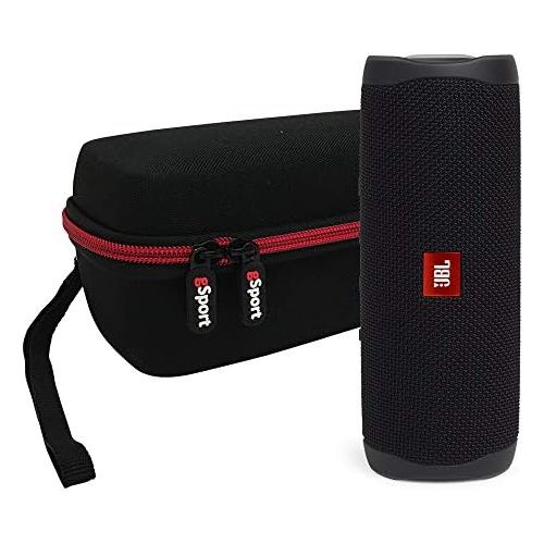 제이비엘 JBL FLIP 5 Portable Speaker IPX7 Waterproof On-The-Go Bundle with gSport Deluxe Hardshell Case (Black)