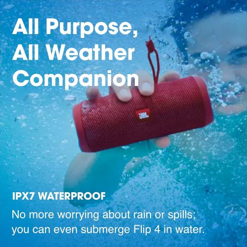 제이비엘 JBL Flip 4 Waterproof Portable Bluetooth Speaker - Black