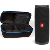 JBL Flip 5 Waterproof Portable Wireless Bluetooth Speaker Bundle with divvi! Protective Hardshell Case - Black