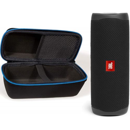 제이비엘 JBL Flip 5 Waterproof Portable Wireless Bluetooth Speaker Bundle with divvi! Protective Hardshell Case - Black