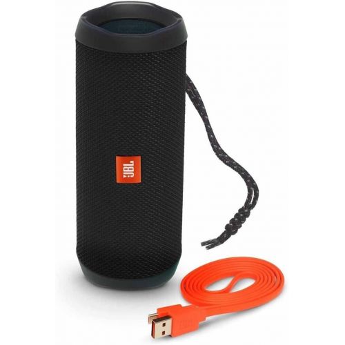 제이비엘 JBL Flip 4 Portable Bluetooth Wireless Speaker Bundle with Protective Travel Case - Black