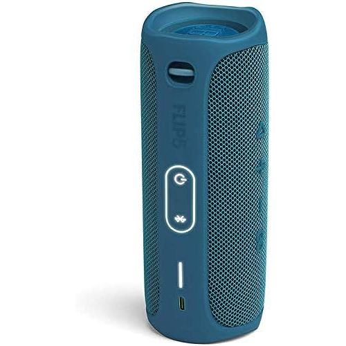 제이비엘 JBL Flip 5 Waterproof Portable Bluetooth Recycled Plastic Speaker Bundle with divvi! Protective Hardshell Case - Blue (Eco Edition)