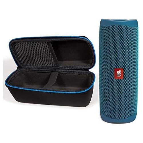 제이비엘 JBL Flip 5 Waterproof Portable Bluetooth Recycled Plastic Speaker Bundle with divvi! Protective Hardshell Case - Blue (Eco Edition)