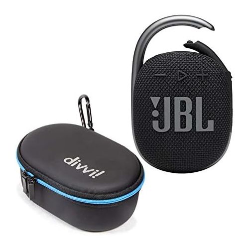 제이비엘 JBL Clip 4 Portable Bluetooth Wireless Speaker Bundle with divvi! Protective Hardshell Case - Black