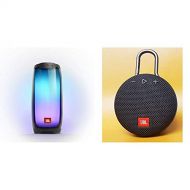 JBL Pulse 4 - Waterproof Portable Bluetooth Speaker with Light Show - Black & Clip 3 - Waterproof Portable Bluetooth Speaker - Black