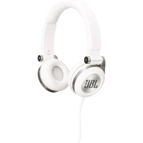 제이비엘 JBL E30 White High-Performance On-Ear Headphones with JBL Pure Bass and DJ-Pivot Ear Cup, White