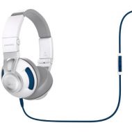 JBL Synchros S300 Premium On-Ear Stereo Headphones with Apple 3-Button Remote, White/Blue