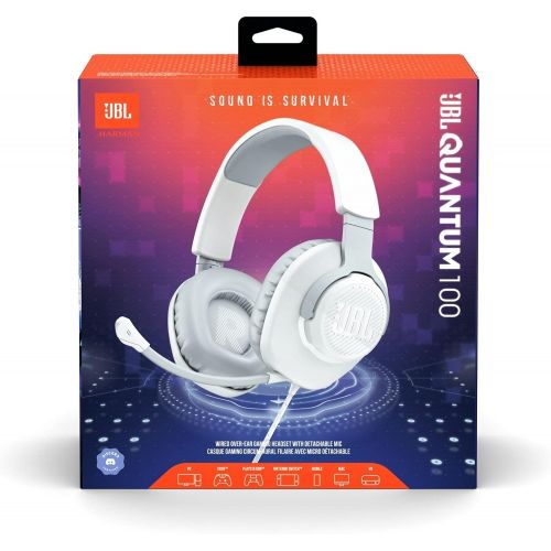 제이비엘 JBL Quantum 100 - Wired Over-Ear Gaming Headphones - White