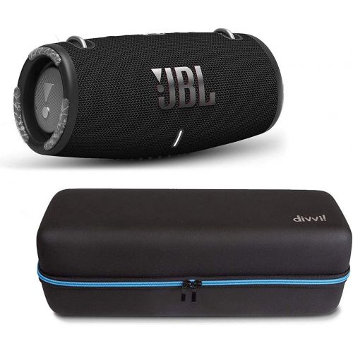 제이비엘 JBL Xtreme 3 Portable Waterproof/Dustproof Bluetooth Speaker Bundle with divvi! Protective Hardshell Case - Black
