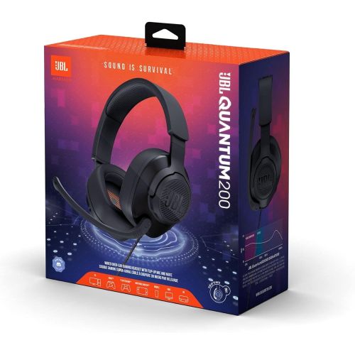 제이비엘 JBL Quantum 200 - Wired Over-Ear Gaming Headphones - Black, Large