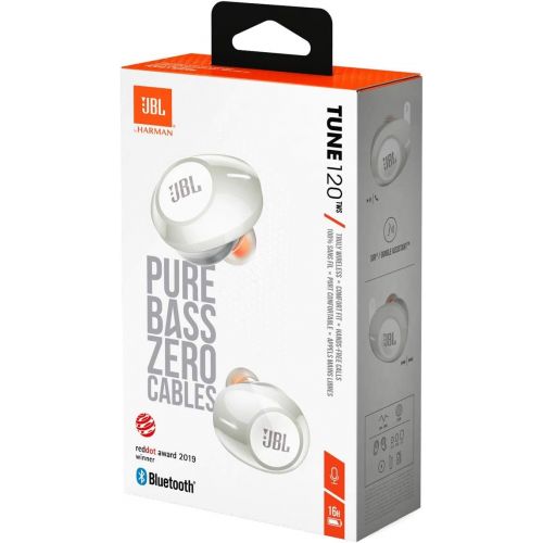 제이비엘 JBL Tune 120TWS True Wireless Bluetooth in-Ear Headphone Bundle with Plugable USB-BT4LE USB 2.0 Bluetooth Adapter - White