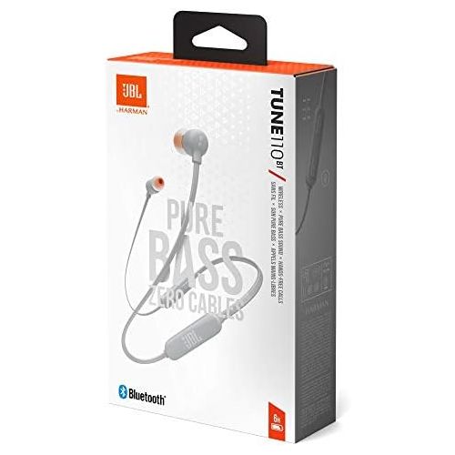 제이비엘 JBL T110BT Wireless in-Ear Headphones Three-Button Remote Microphone (Gray)