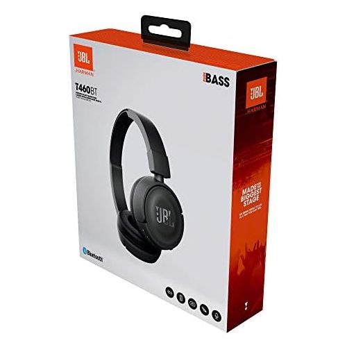 제이비엘 JBL T460BT Extra Bass Wireless On-Ear Headphones with 11 Hours Playtime & Mic - Black