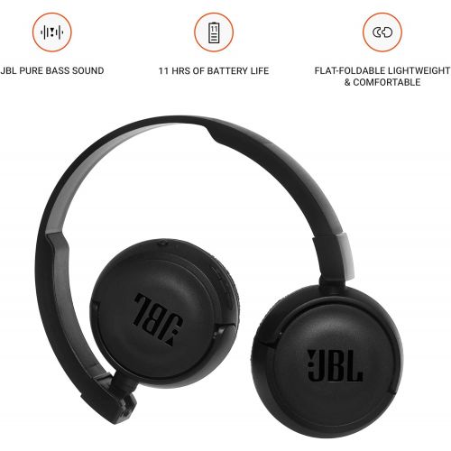 제이비엘 JBL T460BT Extra Bass Wireless On-Ear Headphones with 11 Hours Playtime & Mic - Black