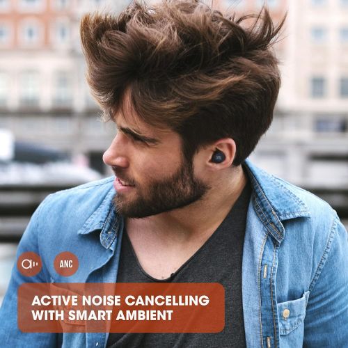 제이비엘 JBL Live Free NC+ - True Wireless in-Ear Noise Cancelling Bluetooth Headphones with Active Noise Cancelling, Microphone, Up to 21H Battery, Wireless Charging (White)
