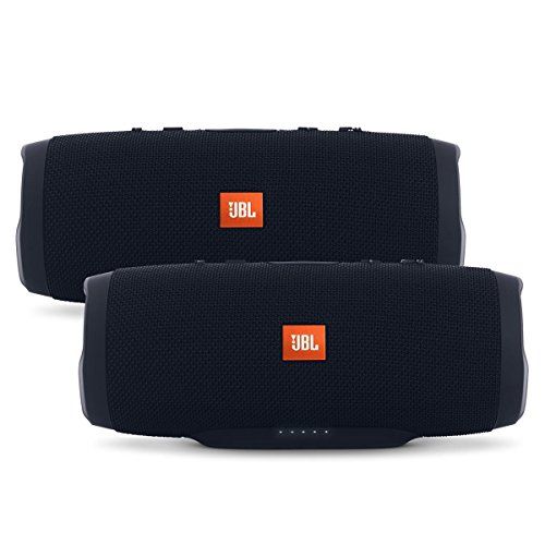 제이비엘 JBL Charge 3 Waterproof Portable Bluetooth Speaker - Pair (Black/Black)