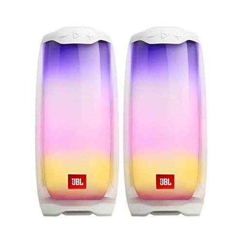 제이비엘 JBL Pulse 4 Wireless Bluetooth IPX7 Waterproof Speaker Pair Bundle - White