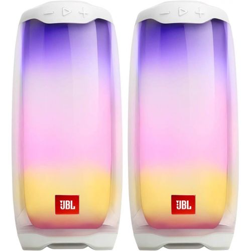 제이비엘 JBL Pulse 4 Wireless Bluetooth IPX7 Waterproof Speaker Pair Bundle - White