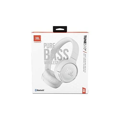 제이비엘 JBL Tune 510BT: Wireless On-Ear Headphones with Purebass Sound - White