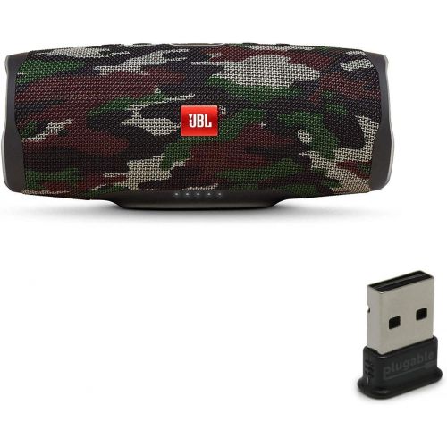 제이비엘 JBL Charge 4 Portable Waterproof Wireless Bluetooth Speaker Bundle with USB Bluetooth Adapter - Camouflage