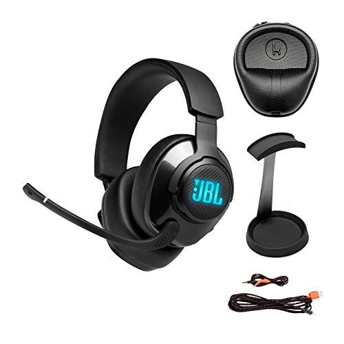 제이비엘 JBL Quantum 400 Wired Over-Ear Gaming Headphones with USB (Black) Bundle (3 Items)