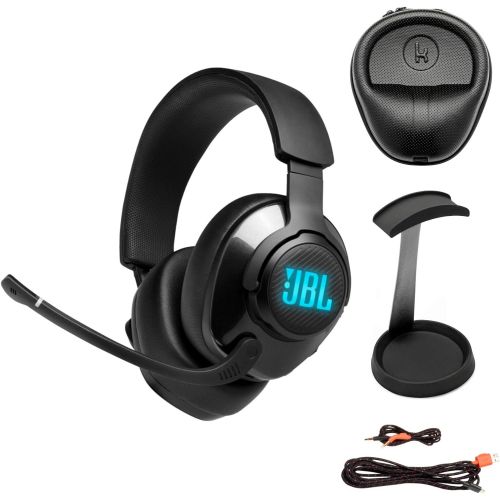 제이비엘 JBL Quantum 400 Wired Over-Ear Gaming Headphones with USB (Black) Bundle (3 Items)