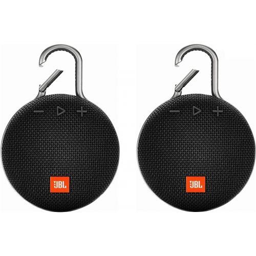 제이비엘 JBL Clip 3 Portable Waterproof Wireless Bluetooth Speaker (Black) - 2 Pack