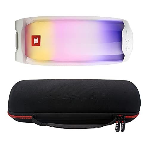 제이비엘 JBL Pulse 4 Waterproof Portable Bluetooth Speaker with 360 Color LED and gSport Deluxe EVA Case (White)