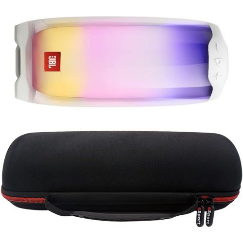 제이비엘 JBL Pulse 4 Waterproof Portable Bluetooth Speaker with 360 Color LED and gSport Deluxe EVA Case (White)