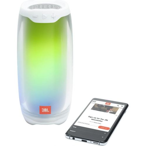 제이비엘 JBL Pulse 4 Waterproof Portable Bluetooth Speaker with 360 Color LED and gSport Deluxe EVA Case (White)