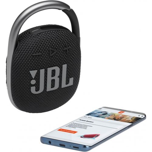 제이비엘 JBL Clip 4: Portable Speaker with Bluetooth, Built-in Battery, Waterproof and Dustproof Feature - Black (JBLCLIP4BLKAM)