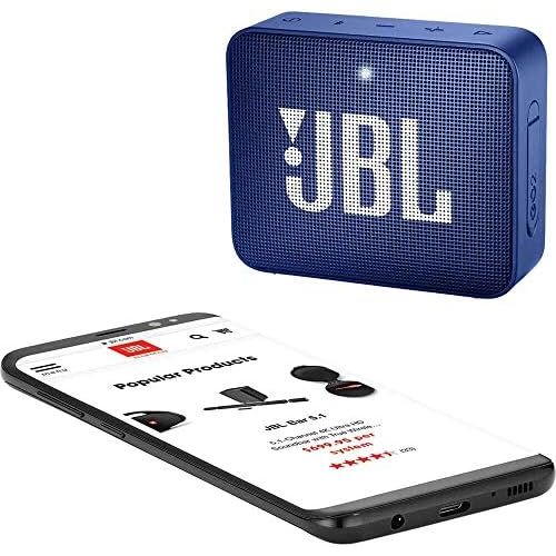 제이비엘 JBL GO2 Portable Bluetooth Speaker with Rechargeable Battery, Waterproof, Built-in Speakerphone, Blue