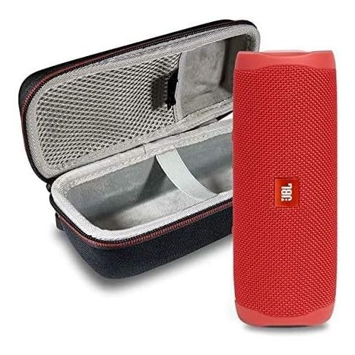 제이비엘 JBL FLIP 5 Portable Wireless Bluetooth Speaker IPX7 Waterproof On-The-Go Bundle with Boomph Hardshell Protective Case - Red