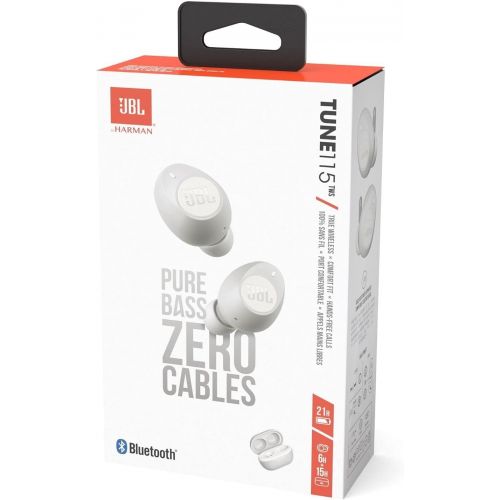 제이비엘 JBL T115 True Wireless in-Ear Headphone - White (JBLT115TWSWHTAM)