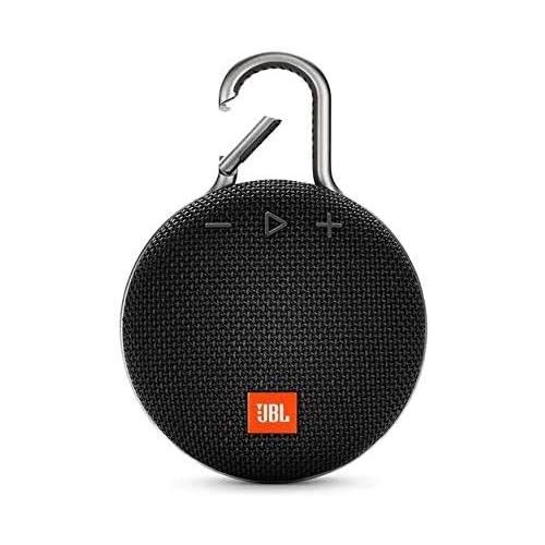 제이비엘 JBL Clip 3 IPX7 Waterproof Portable Bluetooth Speaker Bundle with Deluxe Travel Case (Black)