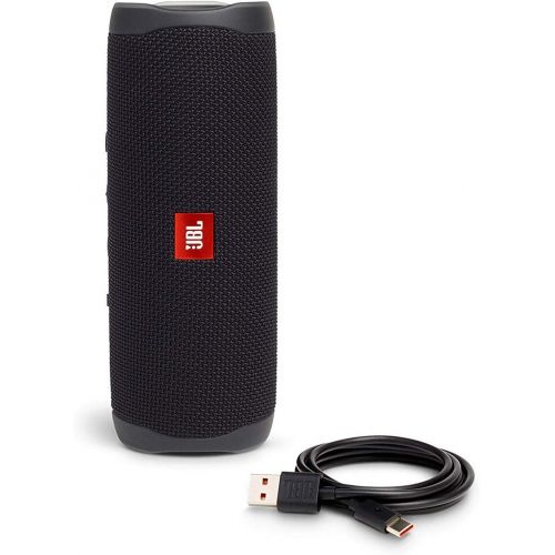 제이비엘 JBL Flip 5 Waterproof Portable Wireless Bluetooth Speaker Bundle with 2-Port USB Wall Charger - Black