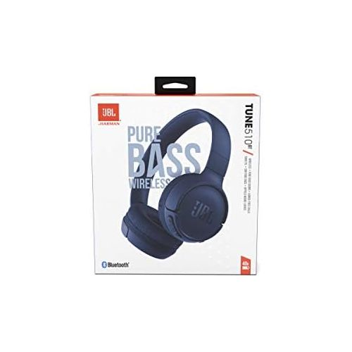 제이비엘 JBL Tune 510BT: Wireless On-Ear Headphones with Purebass Sound - Blue