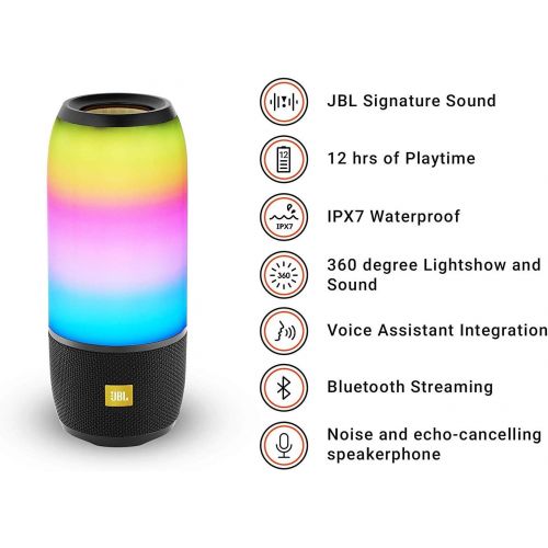 제이비엘 JBL Pulse 3 Wireless Bluetooth IPX7 Waterproof Speaker (Black)