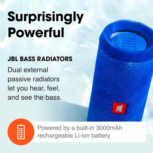 제이비엘 JBL Flip 4, Gray - Waterproof, Portable & Durable Bluetooth Speaker - Up to 12 Hours of Wireless Streaming - Includes Noise-Cancelling Speakerphone, Voice Assistant & JBL Connect+