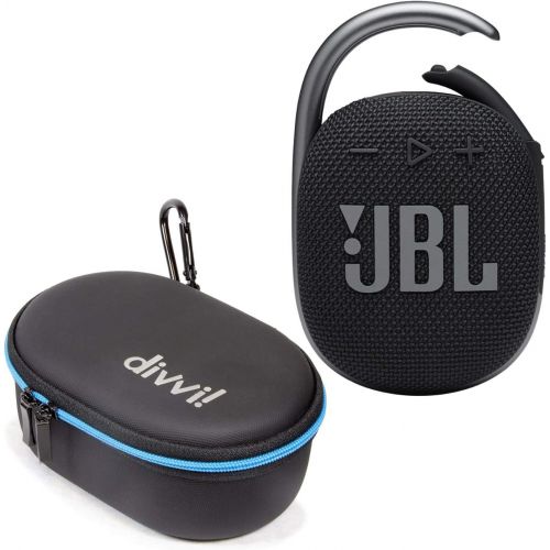 제이비엘 JBL Clip 4 Portable Bluetooth Wireless Speaker Bundle with divvi! Protective Hardshell Case - Black