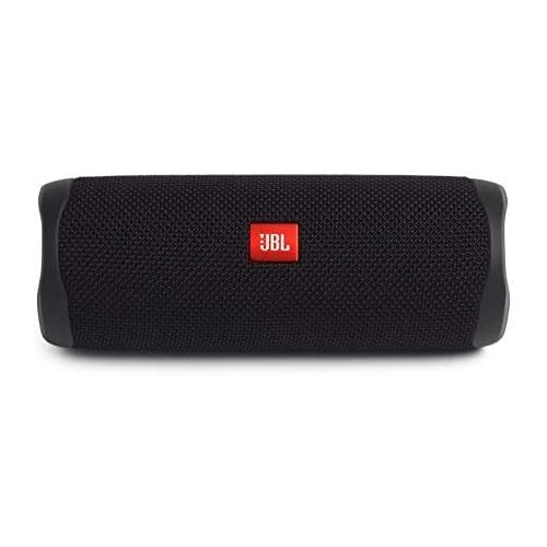 제이비엘 JBL Flip 5 Waterproof Portable Wireless Bluetooth Speaker Bundle with divvi! Protective Hardshell Case - Black