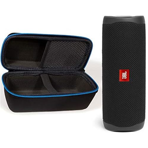 제이비엘 JBL Flip 5 Waterproof Portable Wireless Bluetooth Speaker Bundle with divvi! Protective Hardshell Case - Black