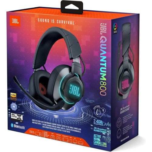 제이비엘 JBL Quantum 800 - Wireless Over-Ear Performance Gaming Headset with Active Noise Cancelling and Bluetooth 5.0 - Black